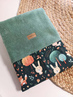 Couverture bébé en éponge de bambou - motif Woodland