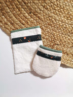 Gants de toilette en coton biologique - Motif Woodland