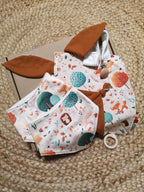 Mini coffret de naissance bébé écoresponable - motif Woodland