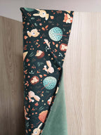 Cape de bain bébé et gant en éponge bambou - motif Woodland