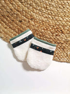 Gants de toilette en coton biologique - Motif Woodland