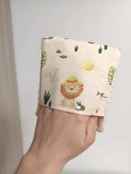 Gants de toilette enfant en coton bio - Motif Mini Safari