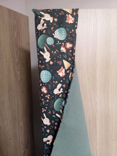 Cape de bain bébé en coton nid d'abeille - motif Woodland