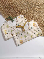 Bavoir bébé classique en coton bio - motif Mini Safari